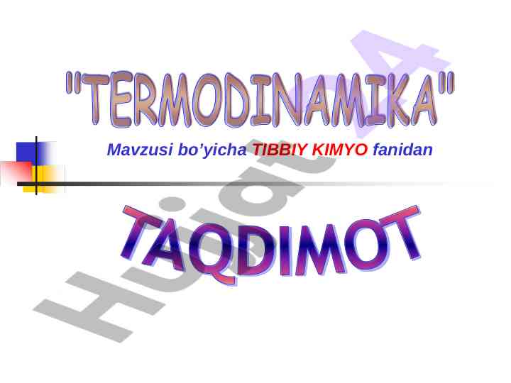Termodinamikada energiya tushunchalari va qonunlari