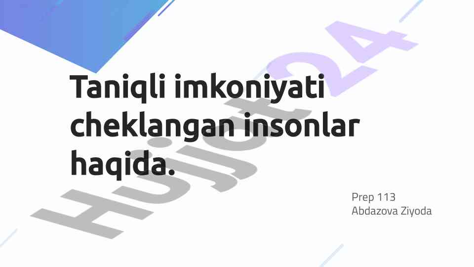 Taniqli imkoniyati cheklangan insonlar haqida