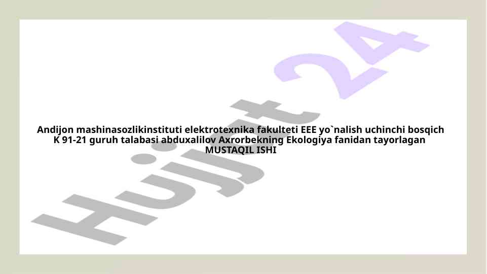 Inson va biosfera: ekologik muammolar va strategiyalar