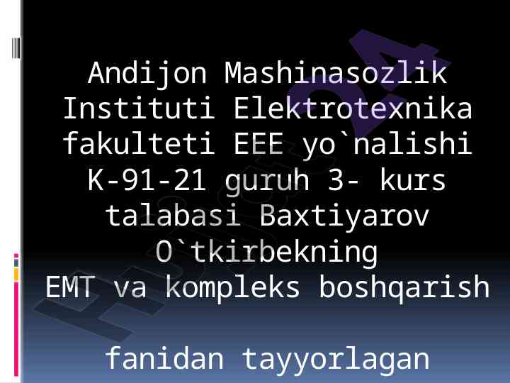 Individual elektr yuritmalar taxlili va funktsional sxemasi