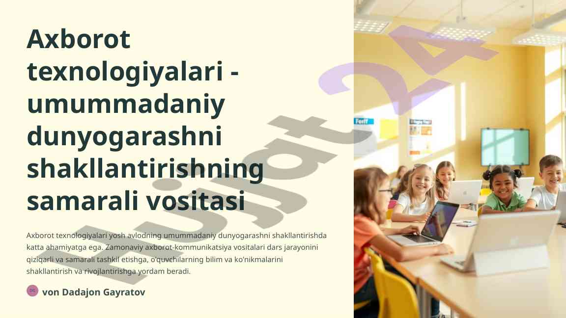 Axborot texnologiyalarining ta'limdagi ahamiyati