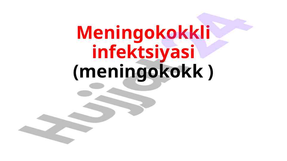 Meningokokkli infektsiyaga doir ma'lumotlar