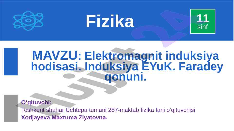 Elektromagnit induksiya hodisasi va faradey qonuni