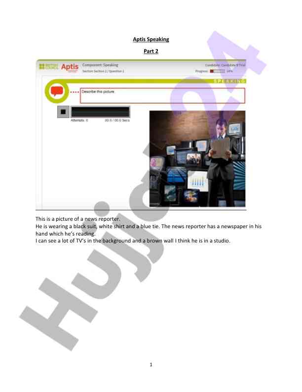 Aptis speaking assessment overview and analysis