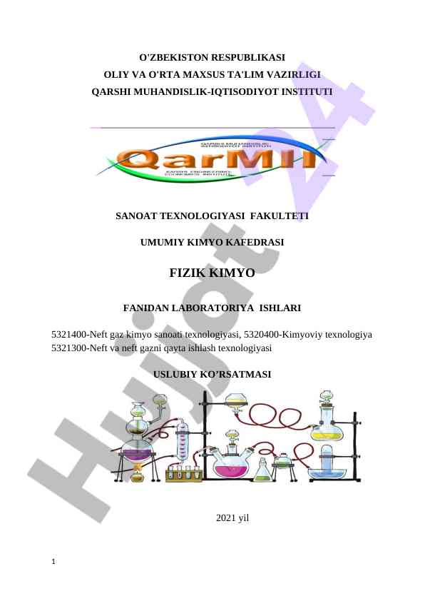 Laboratoriya ishlari uslubiy ko'rsatmasi 2021 yil