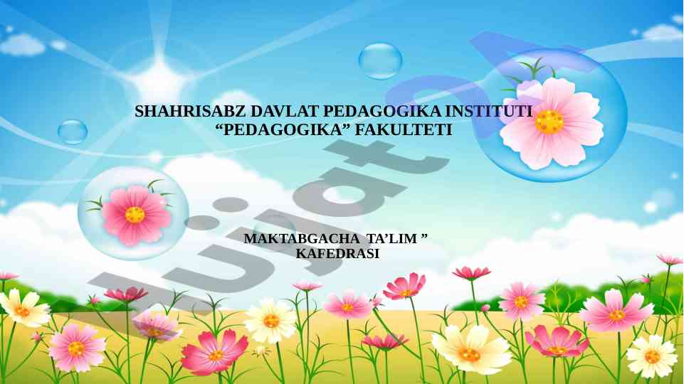 O'yinning bola faoliyati sifatidagi mohiyati