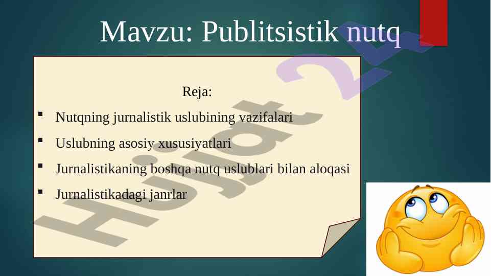 Publitsistik nutqning jurnalistik uslubi va vazifalari