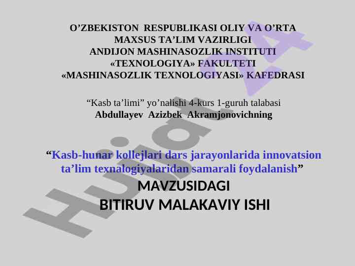 Innovatsion ta’lim texnologiyalaridan foydalanish