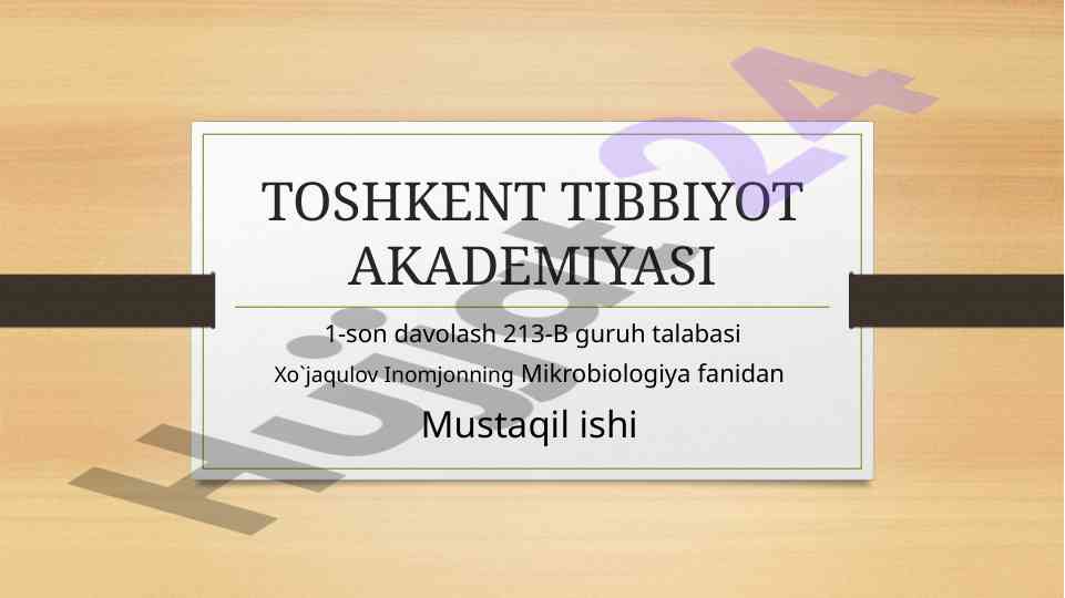 Immunitet nazariyalari bilan mustaqil ish