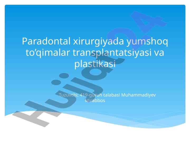 Yumshoq to'qimalar transplantatsiyasi va plastikasi