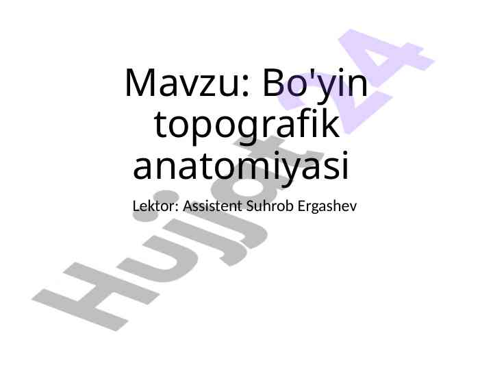 Bo'yin topografik anatomiyasi tahlili