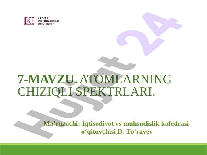Atomlarning chiziqli spektrlari