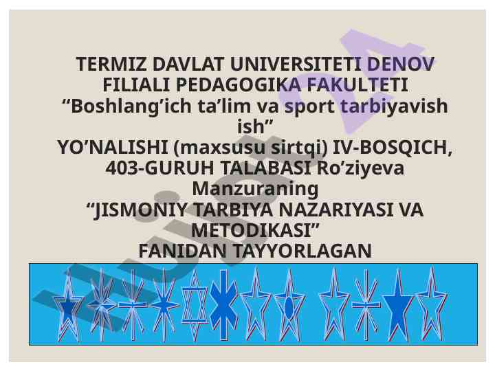 Jismoniy tarbiya nazariyasi va metodikasi bo'yicha tadqiqot