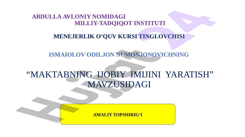 Maktabning ijobiy imijini yaratish tahlili