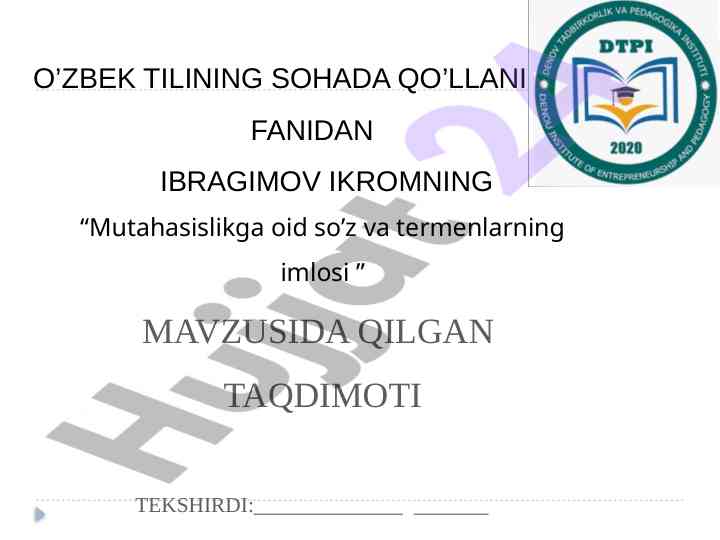 O‘zbek tilida terminologiyaning o‘rganilishi