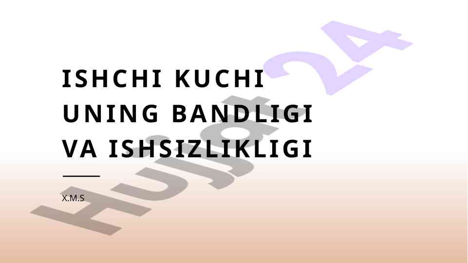 Mehnat bozori dinamikasi va bandlik tahlili