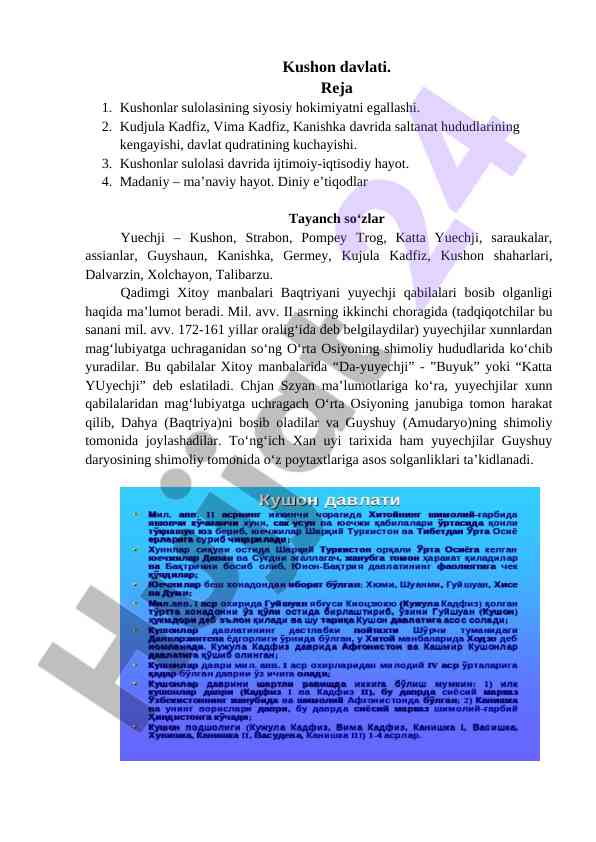 Kushon davlati: ijtimoiy-iqtisodiy hayot va madaniyat