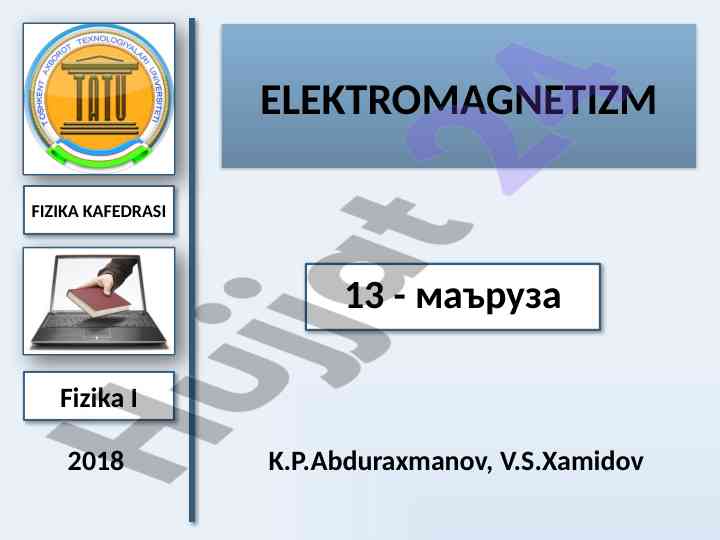 Elektromagnetizm ma’ruza rejasi