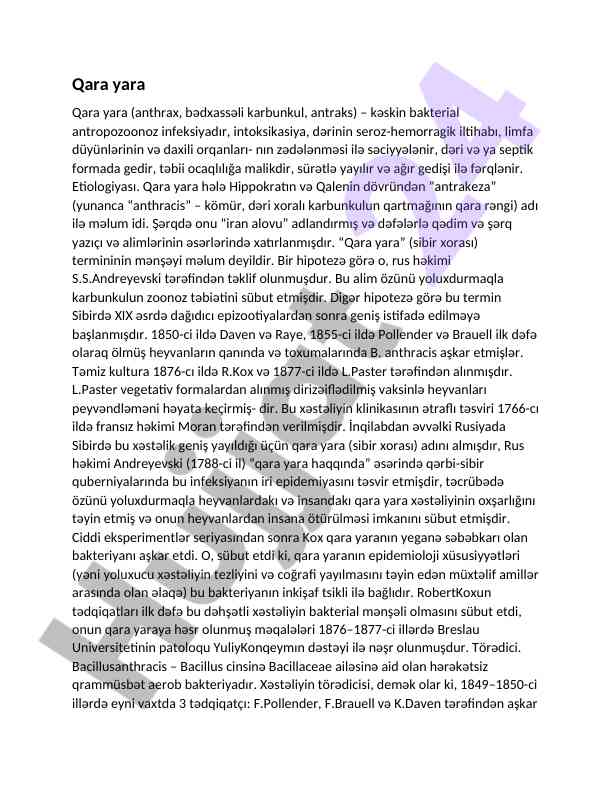Qara yara və onun bakterial etiologiyası