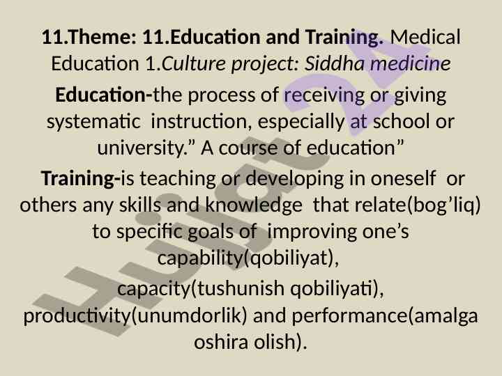 Medical education: advancing health care standards