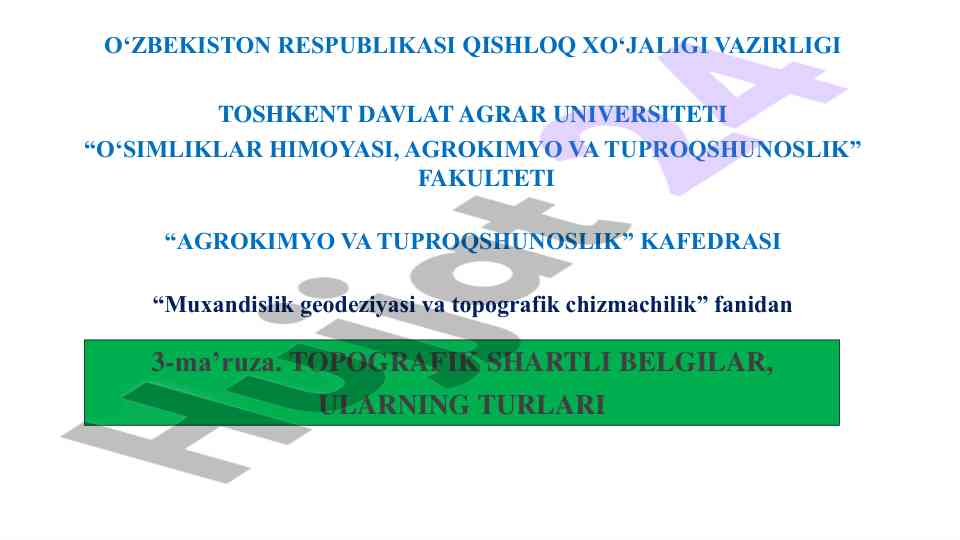 Topografik shartli belgilar va ularning turlari