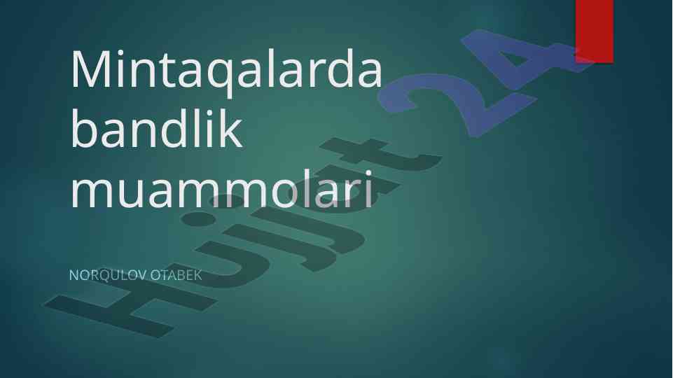 Mintaqalarda bandlik muammolari tahlili