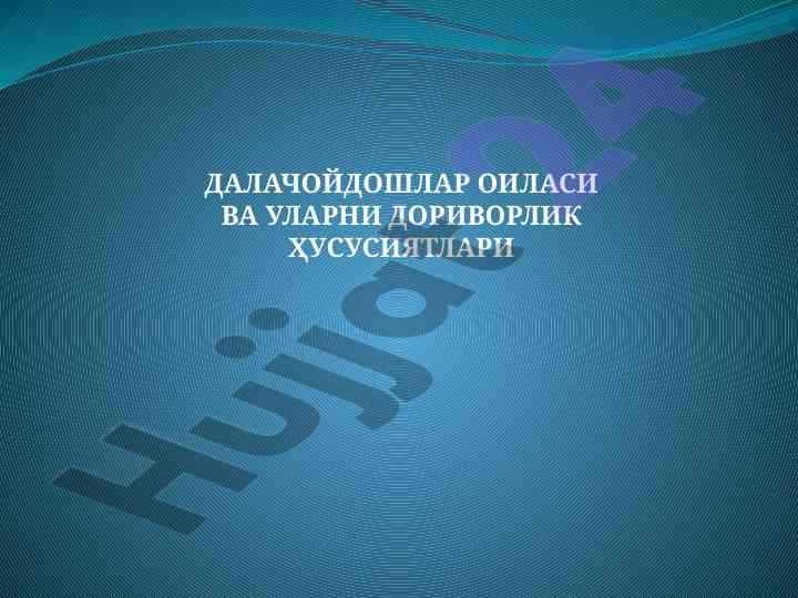 Далачойдошлар оиласи ва тежаб буталар турлари