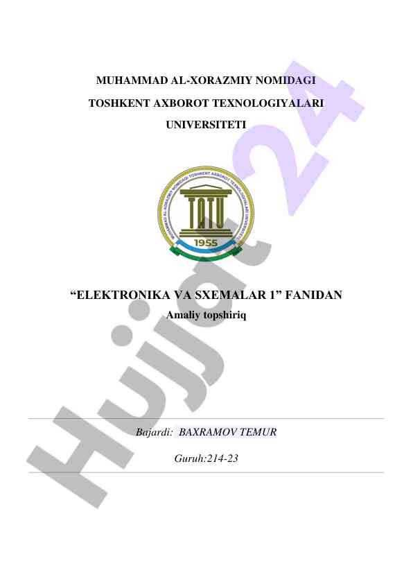 Bipolyar tranzistorning statik volt-amper xaraktersitikasi