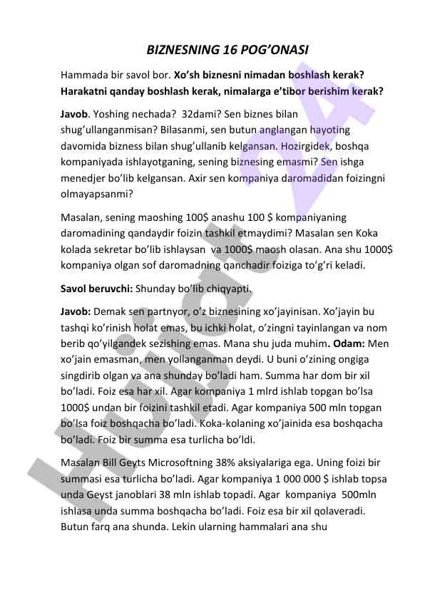Biznesni qanday boshlash kerak: savollarga javoblar