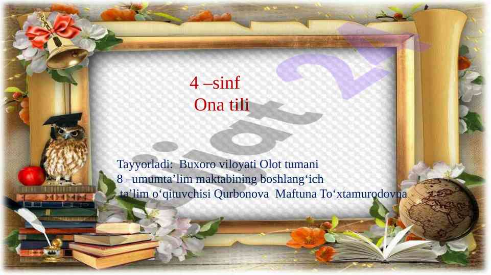 Ona tili mashqlari: a va o unlilari