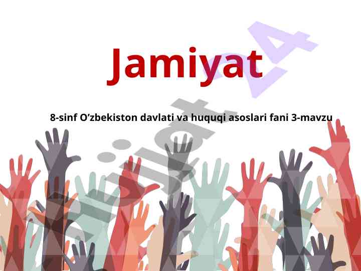 Jamiyat asoslari o’zbekiston davlati 8-sinf fani