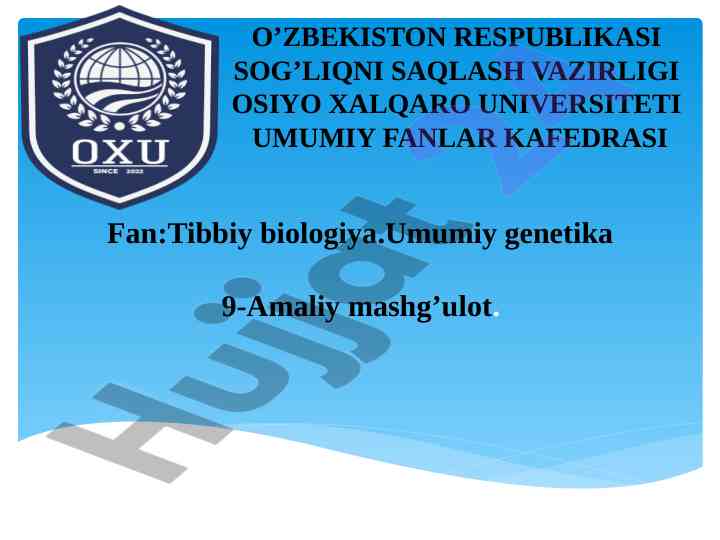 Irsiyatning molekulyar asoslari bilan tanishtirish