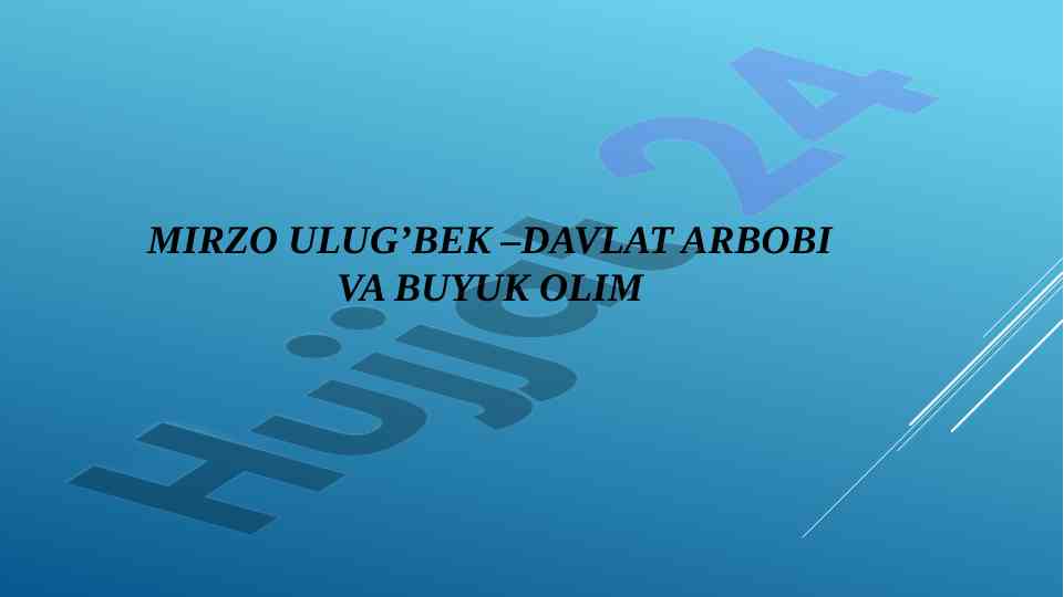 Mirzo ulughbek: hayoti va hukumronlik tarixi