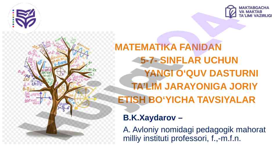 Yangi o‘quv dasturi bilan matematika ta'limi