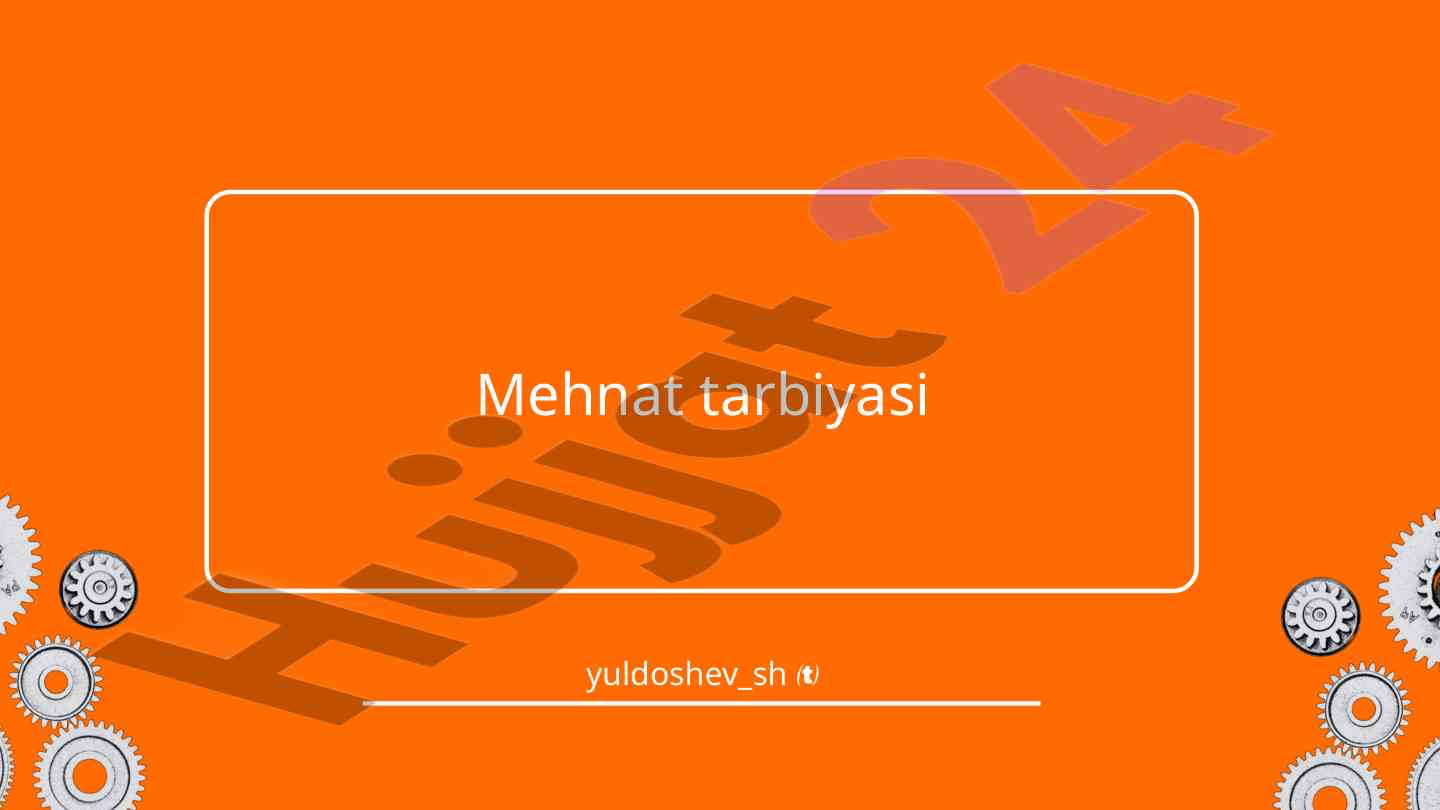 Mehnat tarbiyasining asosiy tushunchalari va maqsadlari