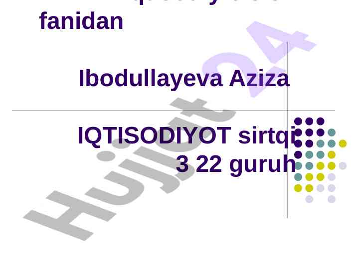 Texnologik jarayonni boshqarish avtomatlashtirilgan tizimi