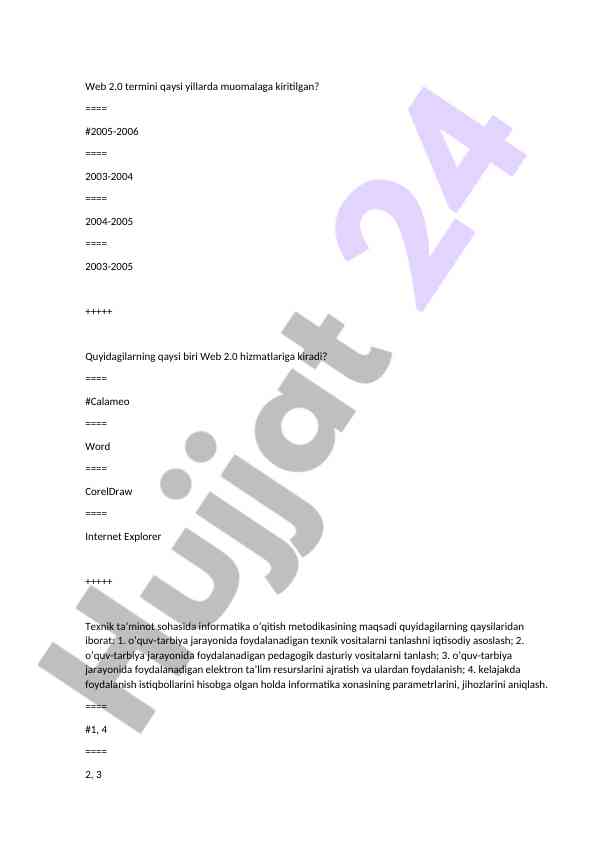 Web 2.0 terminlari va o‘qitish texnologiyalari