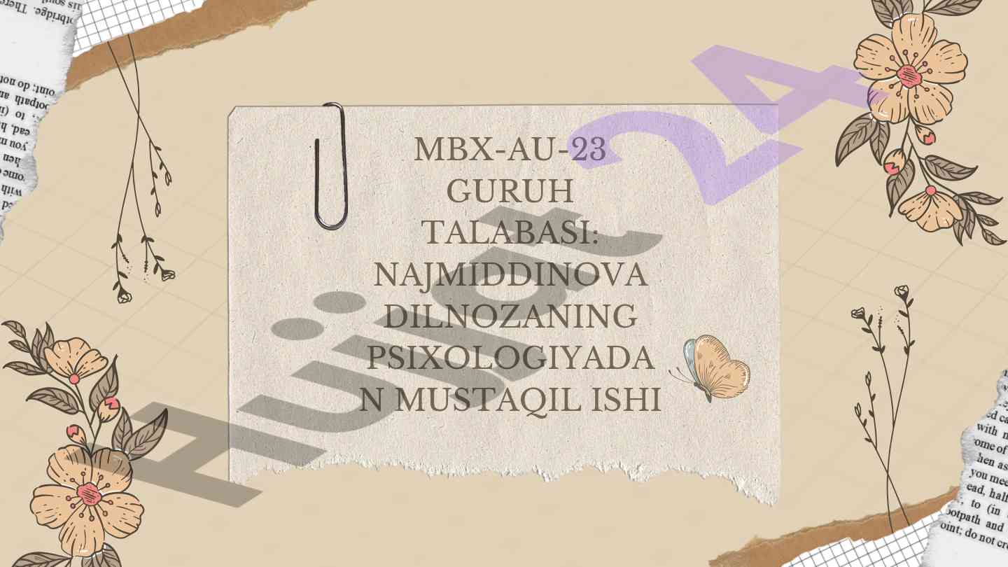 Zamonaviy psixologiya metodlari va nazariyalar