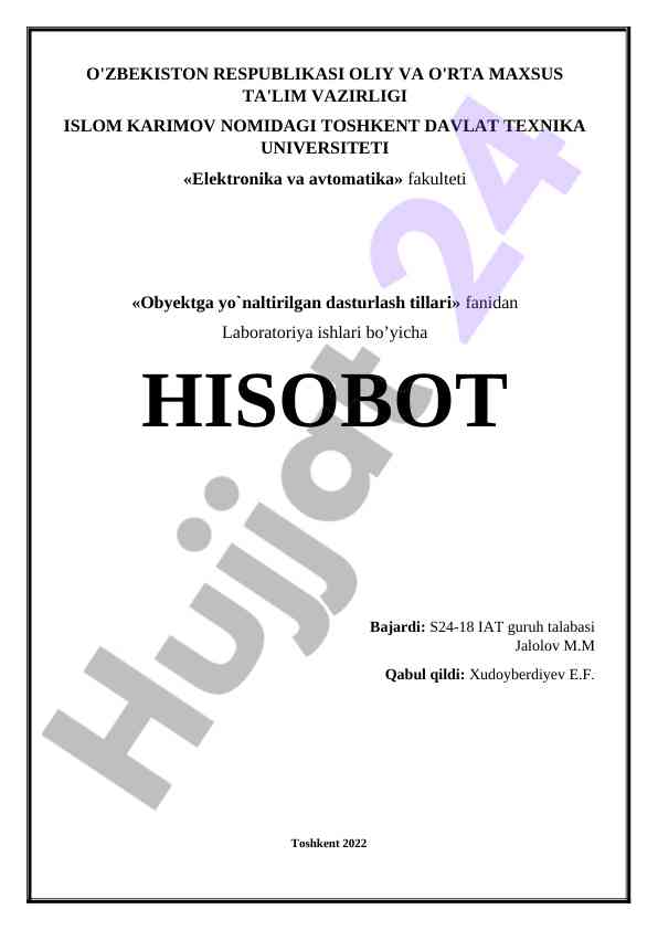 Pythonda matematik amallar bilan ishlash hisoboti