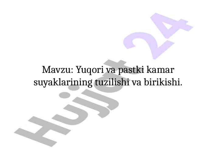 Yuqori va pastki kamar suyaklarining tuzilishi va birikishi
