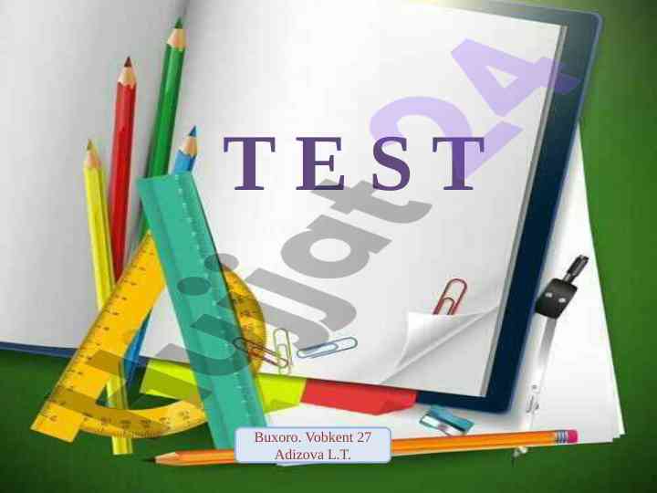 Matematika testlari buxoro vobkent