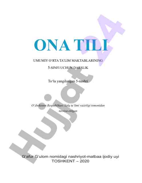 Ona tili 5-sinf darslik yangilangan nashri