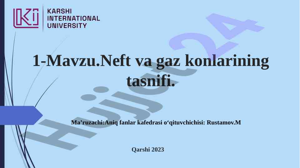 Neft va gaz konlarining tasnifi va elementlari