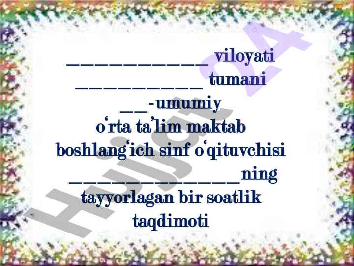 O‘zbekiston mustaqilligi haqida ta’limiy taqdimot