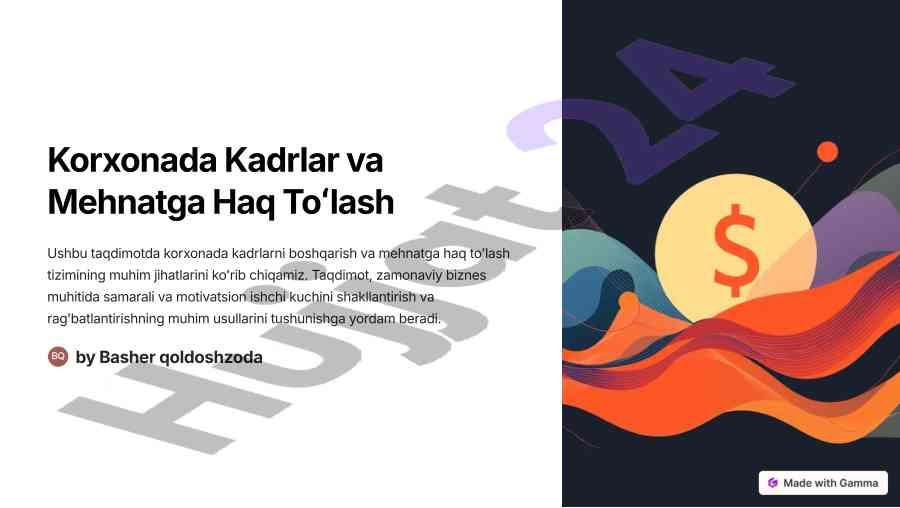 Kadrlar boshqarish va mehnatga haq toʻlash tizimi