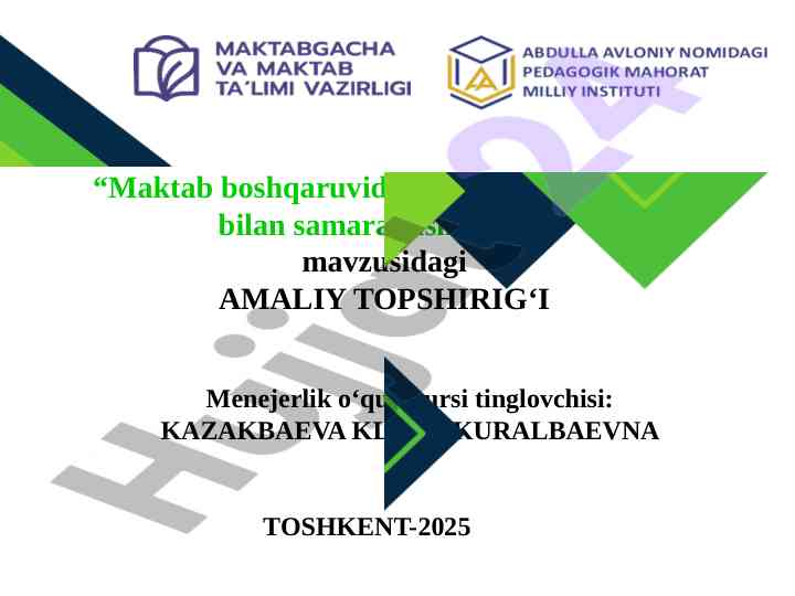 Maktab boshqaruvida hamkor tashkilotlar bilan ishtirok