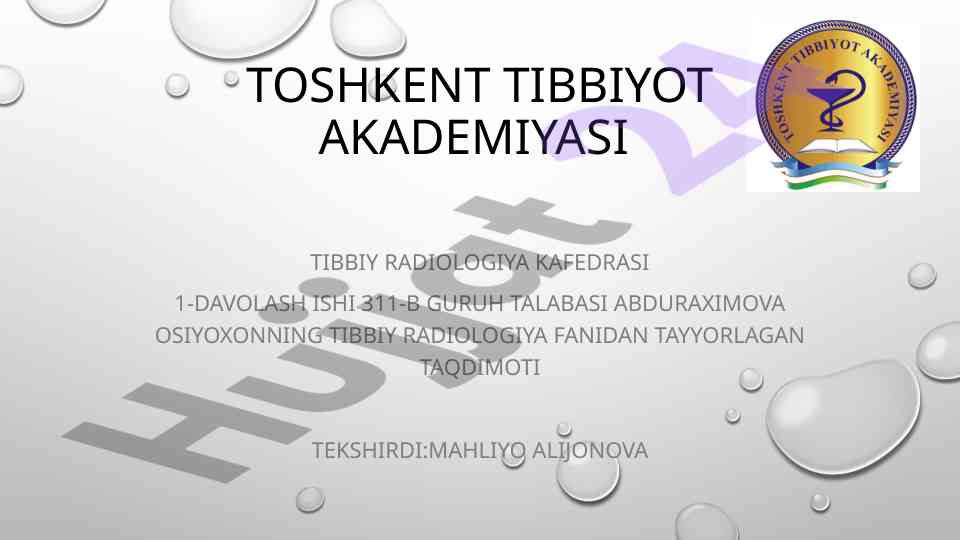 Miyeloma kasalligi taqdimoti va diagnostika natijalari