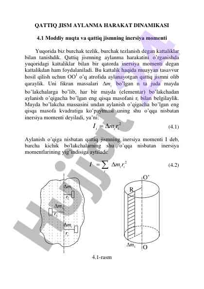 Qattiq jism aylanma harakat dinamikasi tahlili