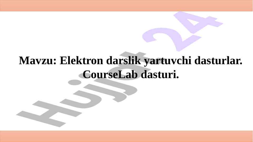 Elektron darslik yaratish tizimlari va dasturlar