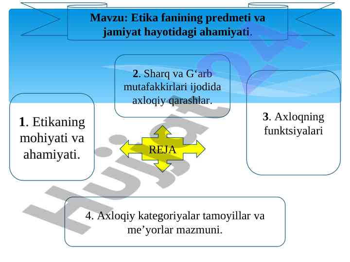 Etika fanining predmeti va jamiyat hayotidagi ahamiyati